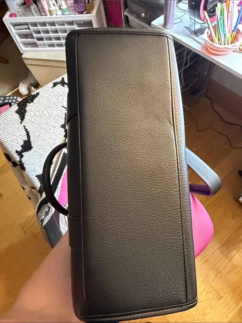 U.S. Polo Assn. Black Satchel with Gold Logo Accent